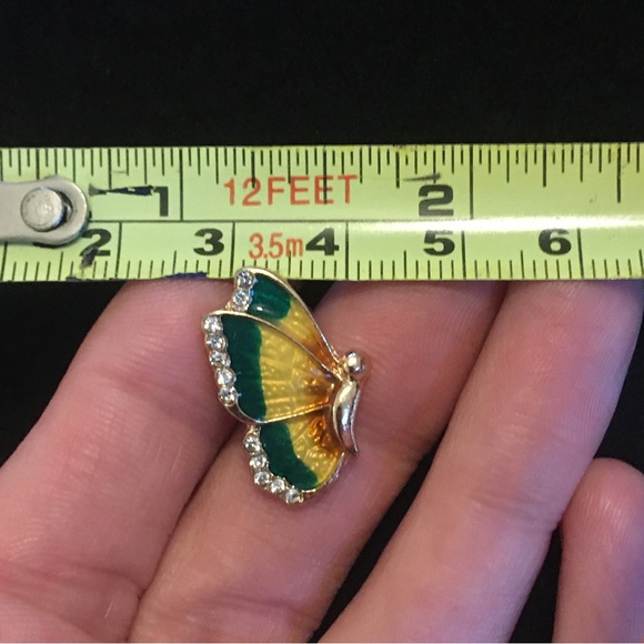 Green and Yellow Butterfly Earrings - Picture 5 of 5